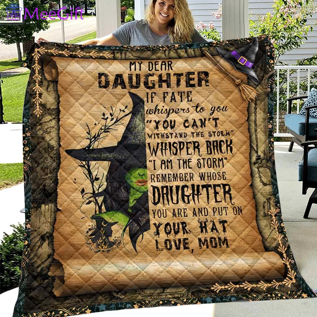 Halloween decorations my dear daughter witch halloween quilt blanket Quilt Blanket
