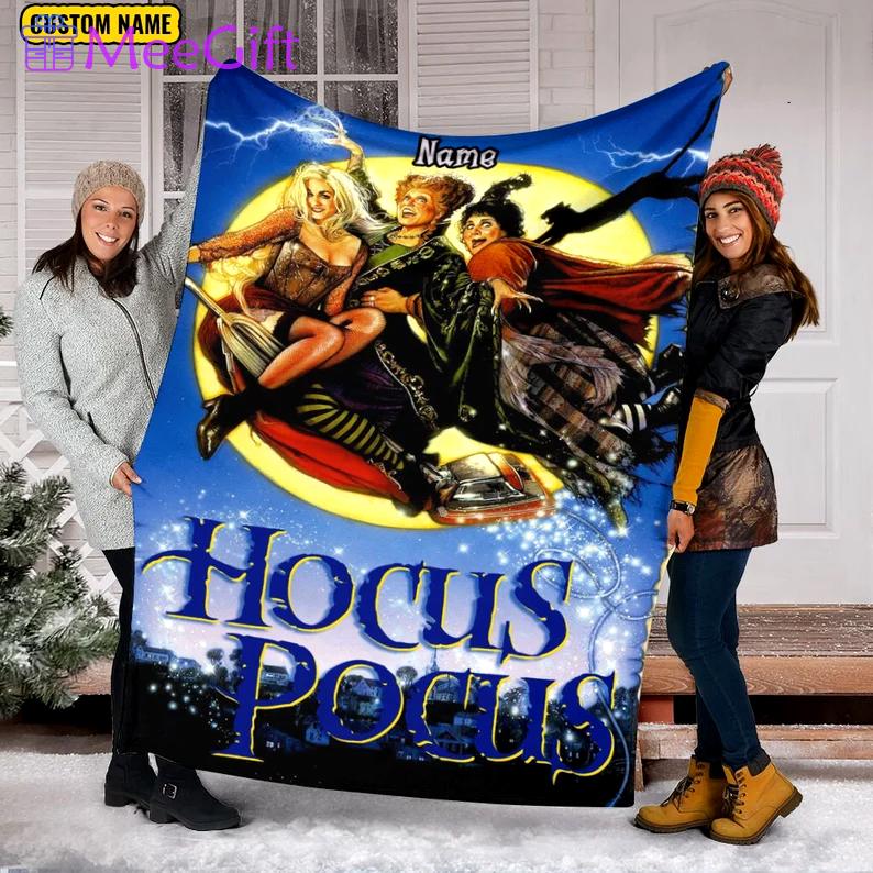 Halloween decorations personalized name hocus pocus blanket,  custom name blanket, hocus pocus fleece, sanderson sisters,disney halloween,halloween party Quilt Blanket