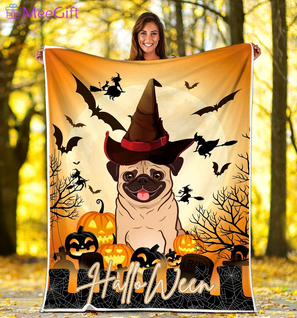Halloween decorations pug halloween – dog fleece blanket – quilt blanket Quilt Blanket