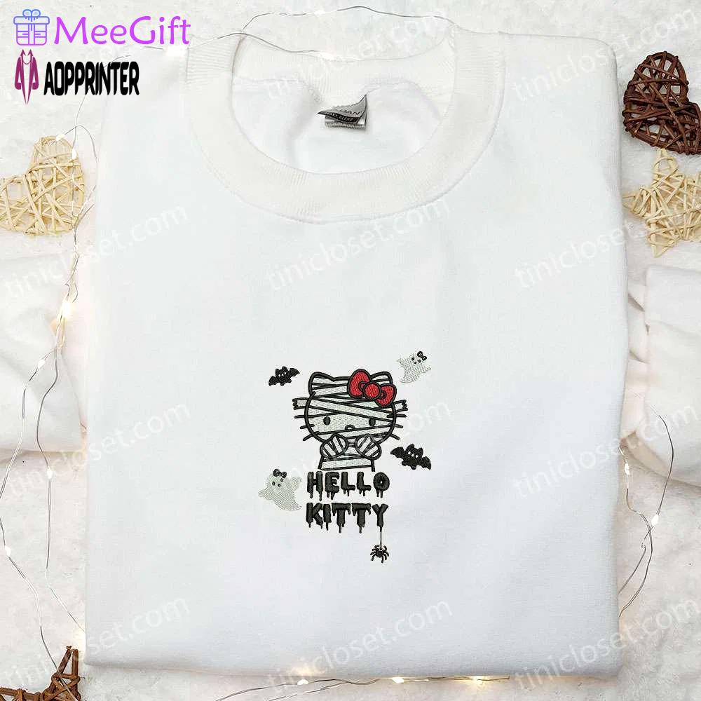 Halloween hello kitty sweatshirt: cute embroidered hoodie & spirit t-shirt Embroidered Shirt