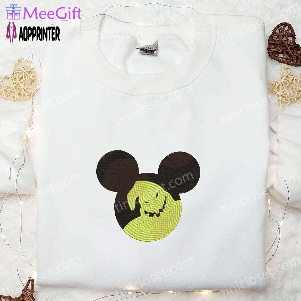 Halloween mickey head embroidered shirt: best disney halloween gift for family Embroidered Shirt