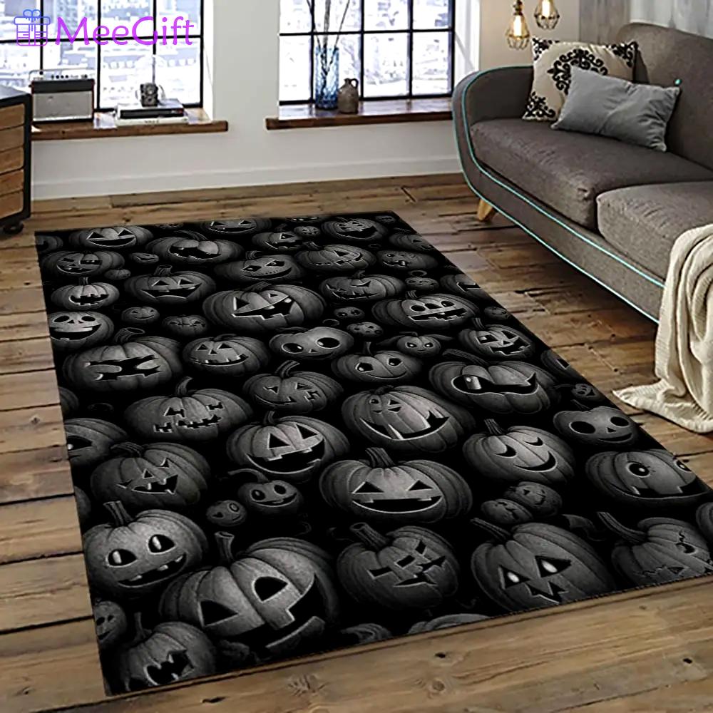 Halloween style pumpkin autumn retangle carpet area rug home decor halloween gift hal17 Rectangle Rug