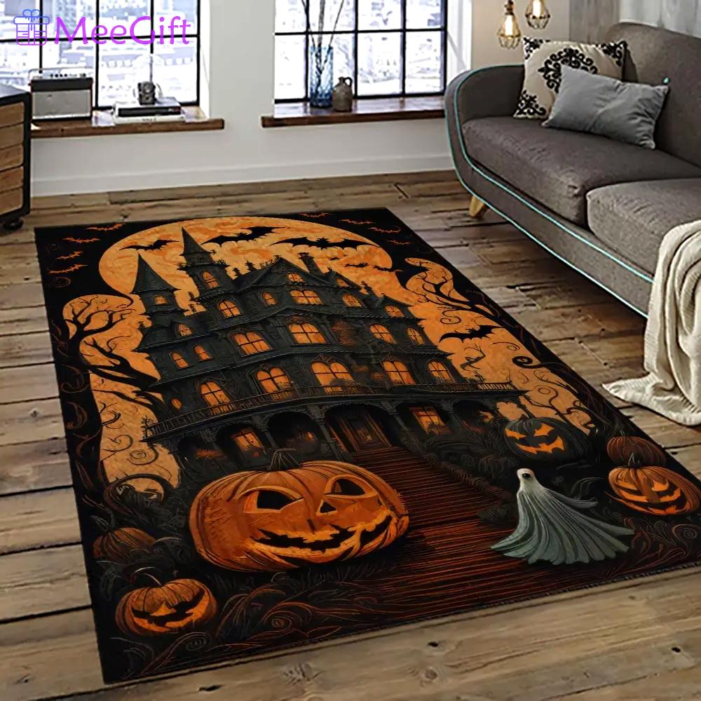 Halloween style pumpkin autumn retangle carpet area rug home decor halloween gift hal79 Rectangle Rug