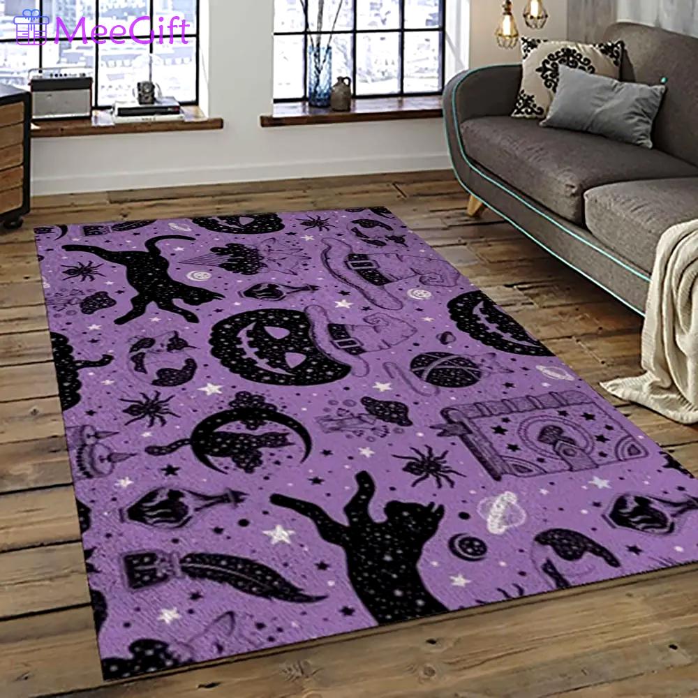 Halloween style pumpkin autumn retangle carpet area rug home decor halloween gift hal88 Rectangle Rug