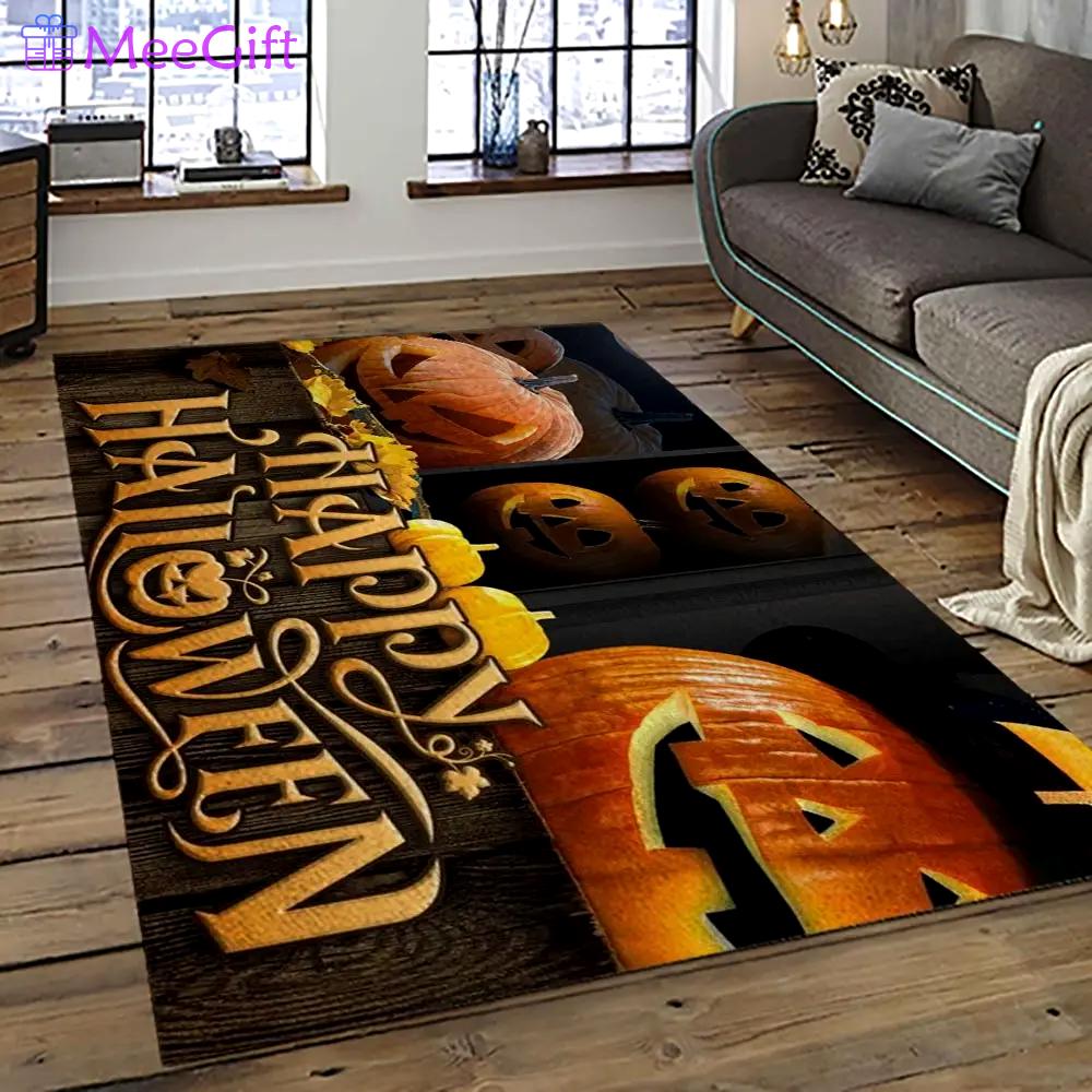 Halloween style pumpkin autumn retangle carpet area rug home decor halloween gift hal97 Rectangle Rug