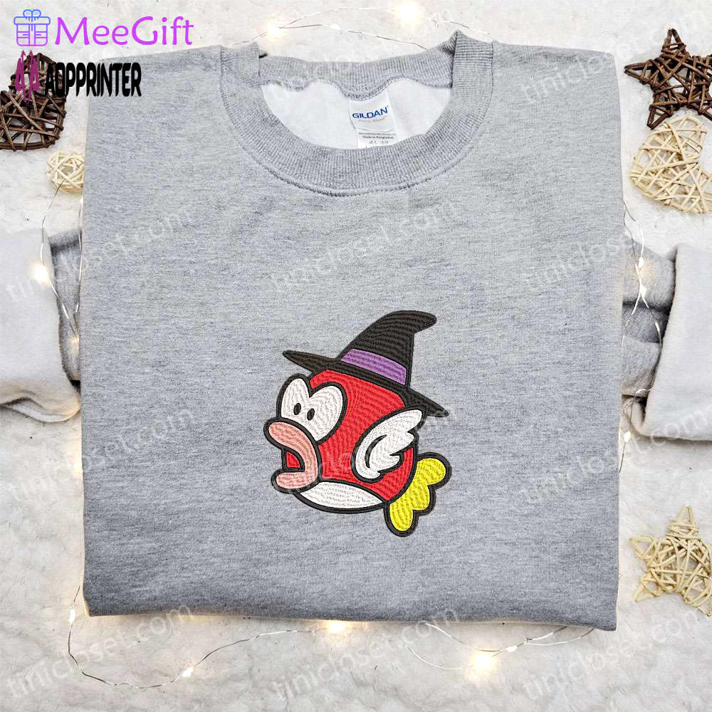 Halloween super mario witch cheep cheep shirt: funny embroidered sweatshirt & cute hoodie Embroidered Shirt