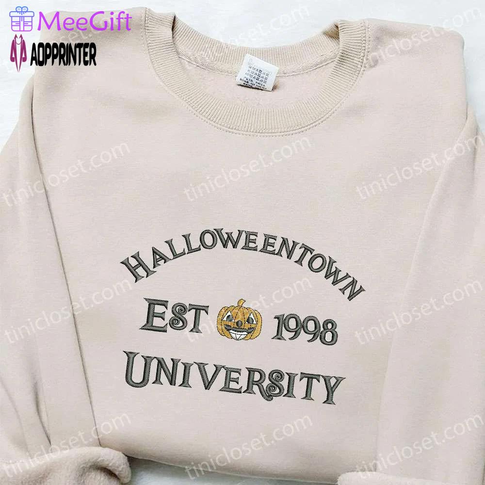 Halloweentown pumpkin est 1998 embroidered shirt – vintage halloween gift for halloween lovers Embroidered Shirt