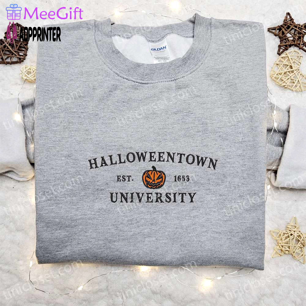 Halloweentown university est 1653 embroidered shirt: vintage halloween & best gifts for halloween lovers Embroidered Shirt