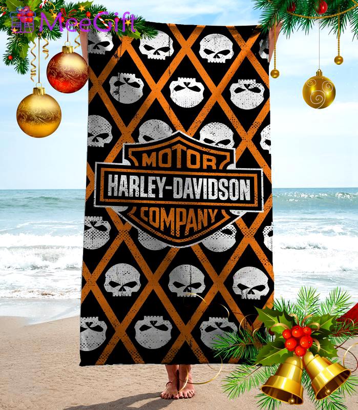 Harley davison soft cotton bath large beach towel hot 2023 item fashion Beach Towel