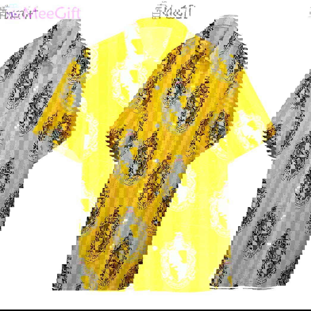 Harry potter hogwarts hufflepuff house pride crests hawaiian shirts Hawaii Shirt Shorts & Flip Flops