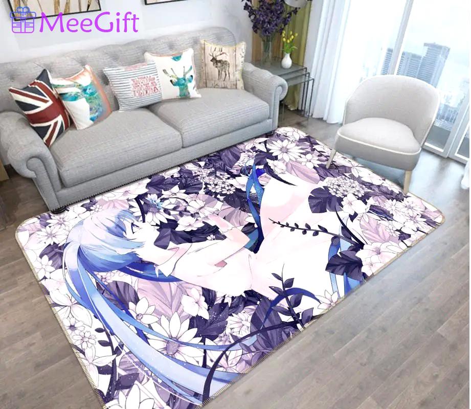 Hatsune miku anime 18 area rug living room and bed room rug rug regtangle carpet floor decor home decor Rectangle Rug