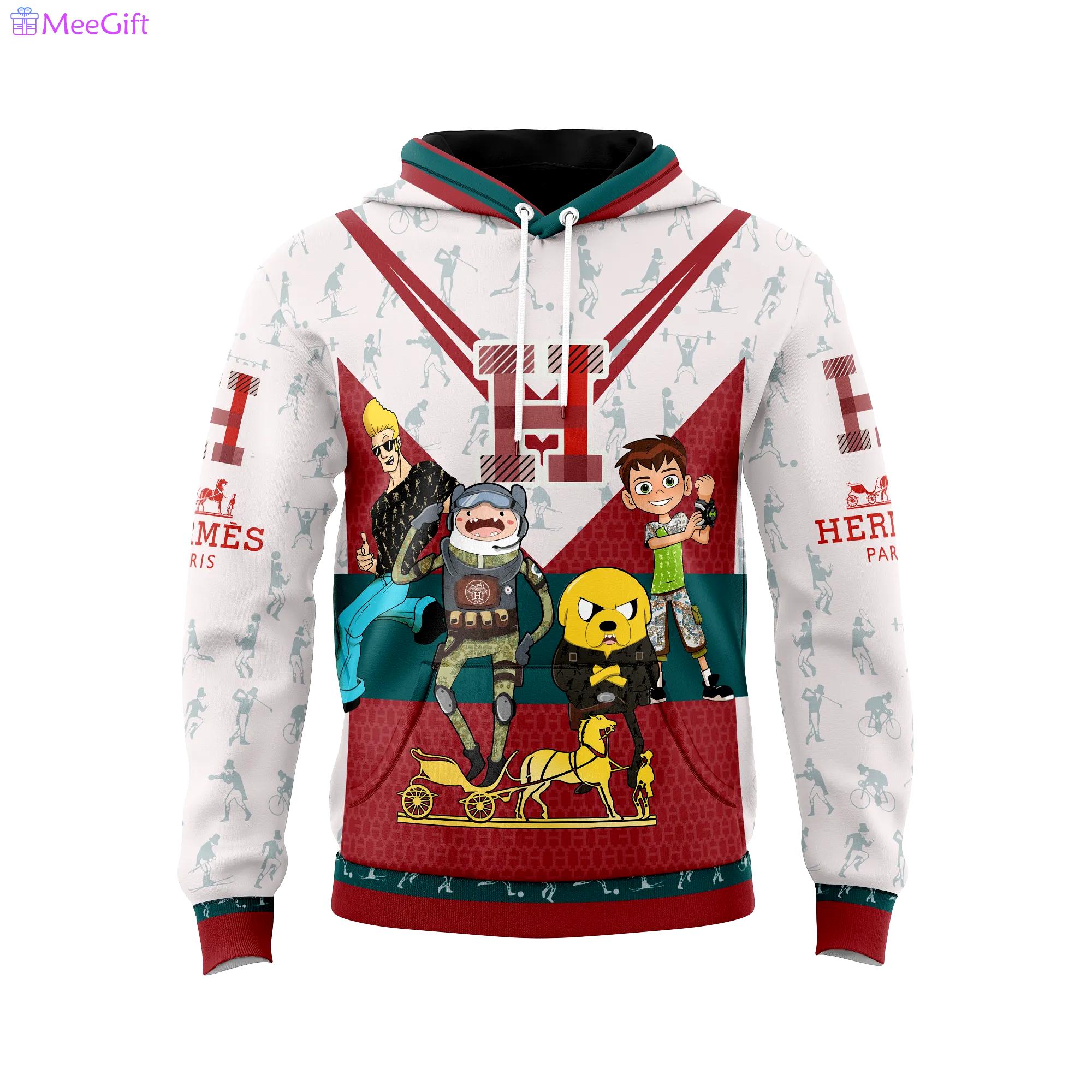 Hermes cartoon unisex hoodie outfit for men women luxury brand clothing special gift Hoodie 3D