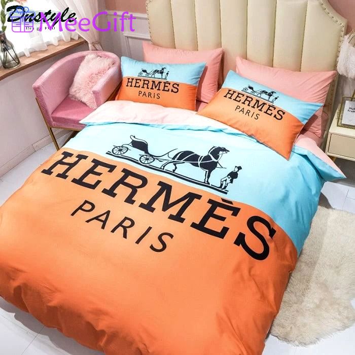 Hermes paris logo type 2007 Bedding Sets bedspread duvet home decor blankets luxury ideas hyperbeast Bedroom premium fashion brand sheets bed linen covers bedclothes