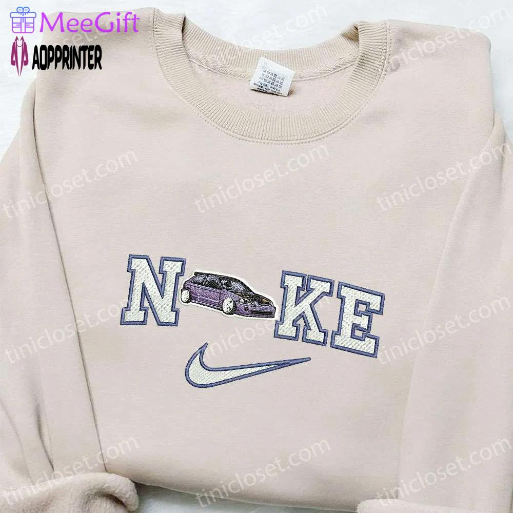 Honda civic type r x nike embroidered shirt: nike inspired best family gift Embroidered Shirt