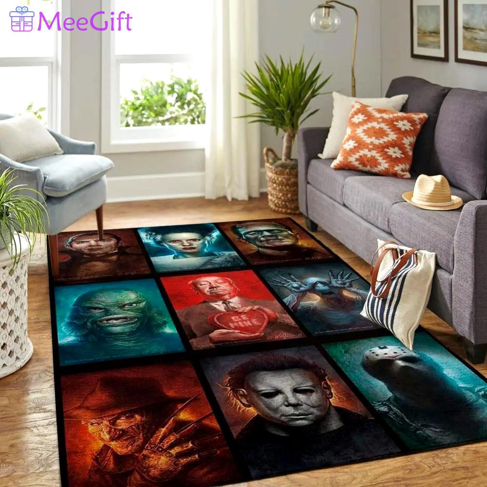 Horror characters area rug halloween decor michael myers living room carpet rug regtangle carpet floor decor home decor Rectangle Rug