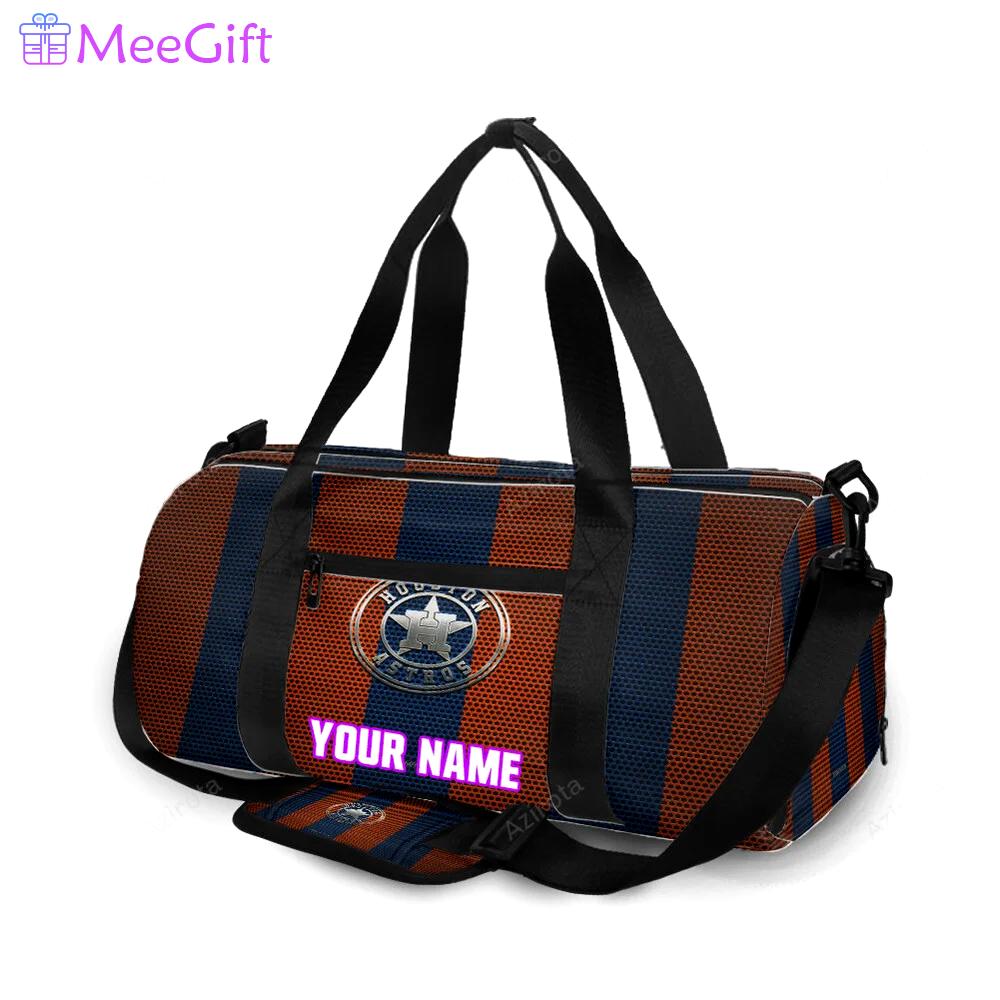 Houston astros emblem texture metal personalized name travel bag gym bag 1034 Travel Bag