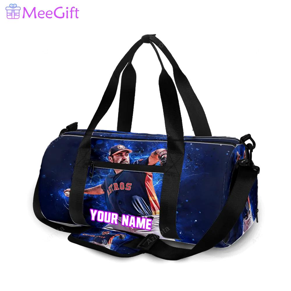 Houston astros justin verlander personalized name travel bag gym bag 466 Travel Bag