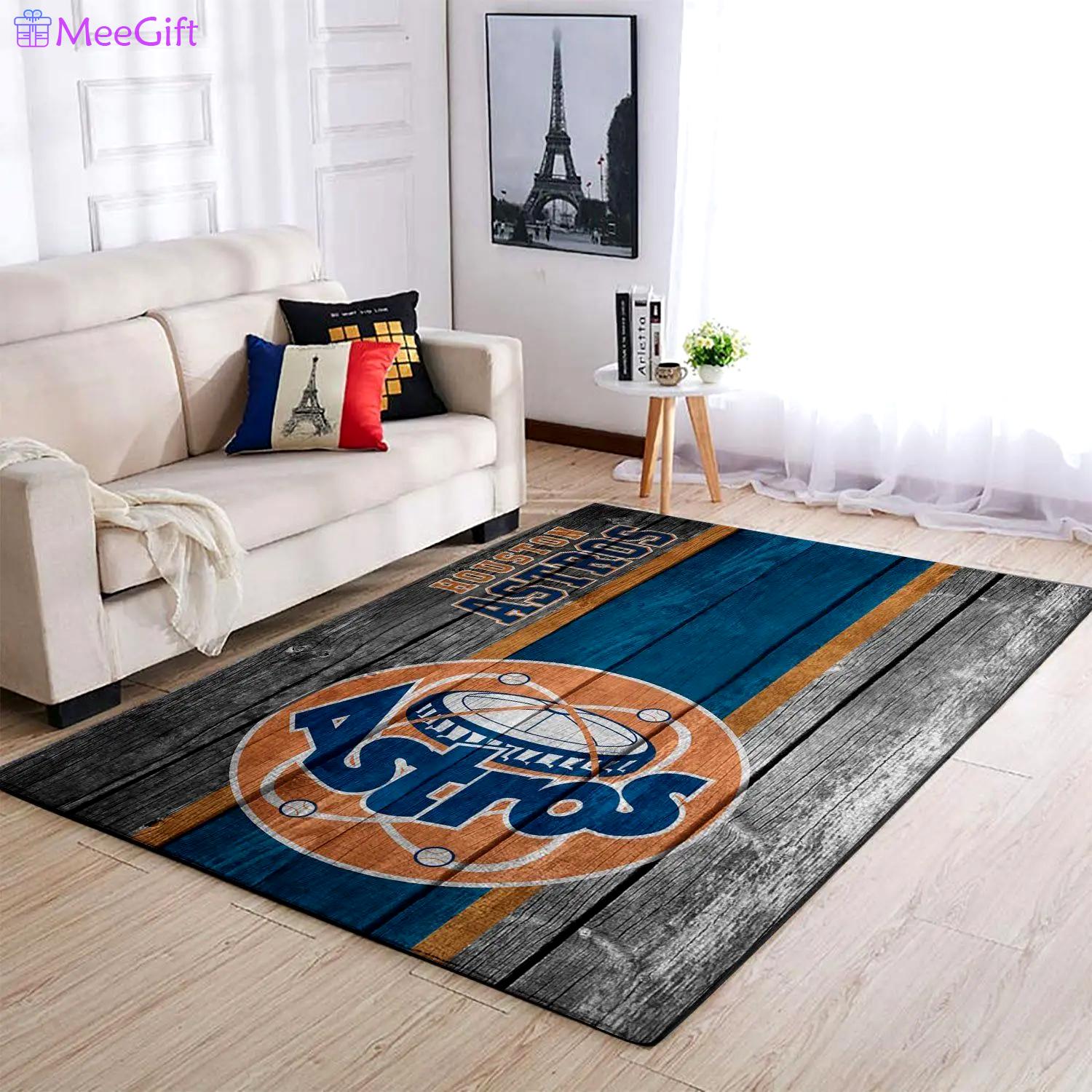Houston astros wooden area rug mlb baseball team logo carpet living room rugs 4 Rectangle Rug