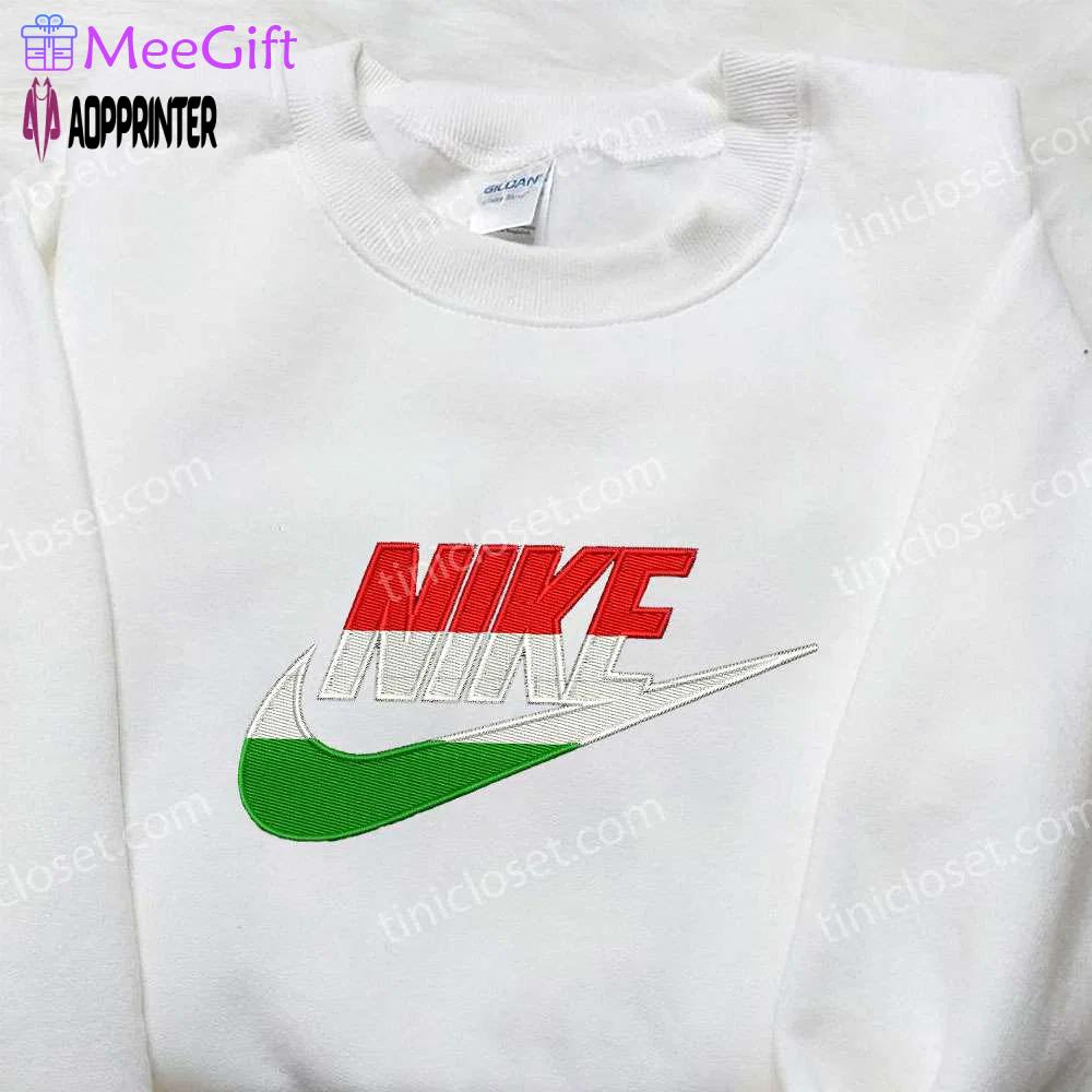 Hungarian flag embroidered nike shirt: perfect national day gift ideas Embroidered Shirt