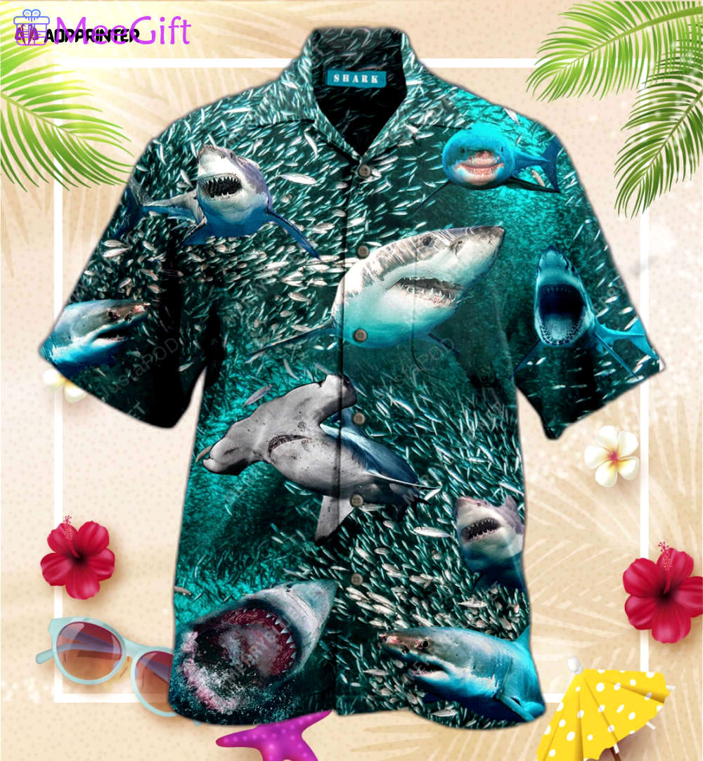 In a world full of fish, be a shark unisex hawaiian shirt, gift for men and women Hawaii Shirt