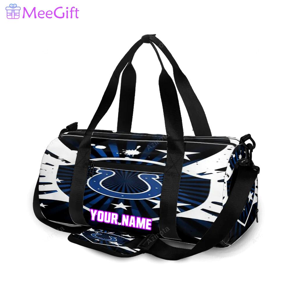 Indianapolis colts horseshoe shield wings personalized name travel bag gym bag 153 Travel Bag