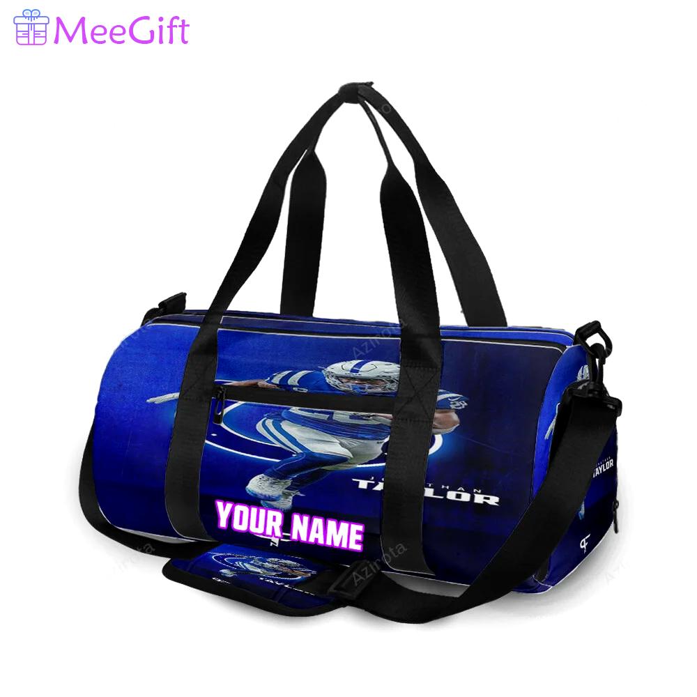 Indianapolis colts jonathan taylor3 personalized name travel bag gym bag 902 Travel Bag