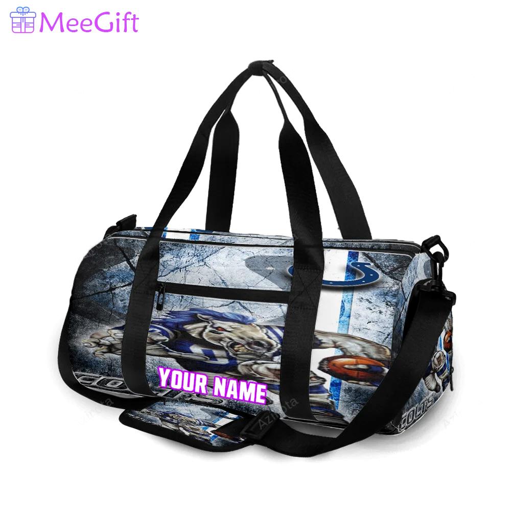 Indianapolis colts mascot2 personalized name travel bag gym bag 627 Travel Bag