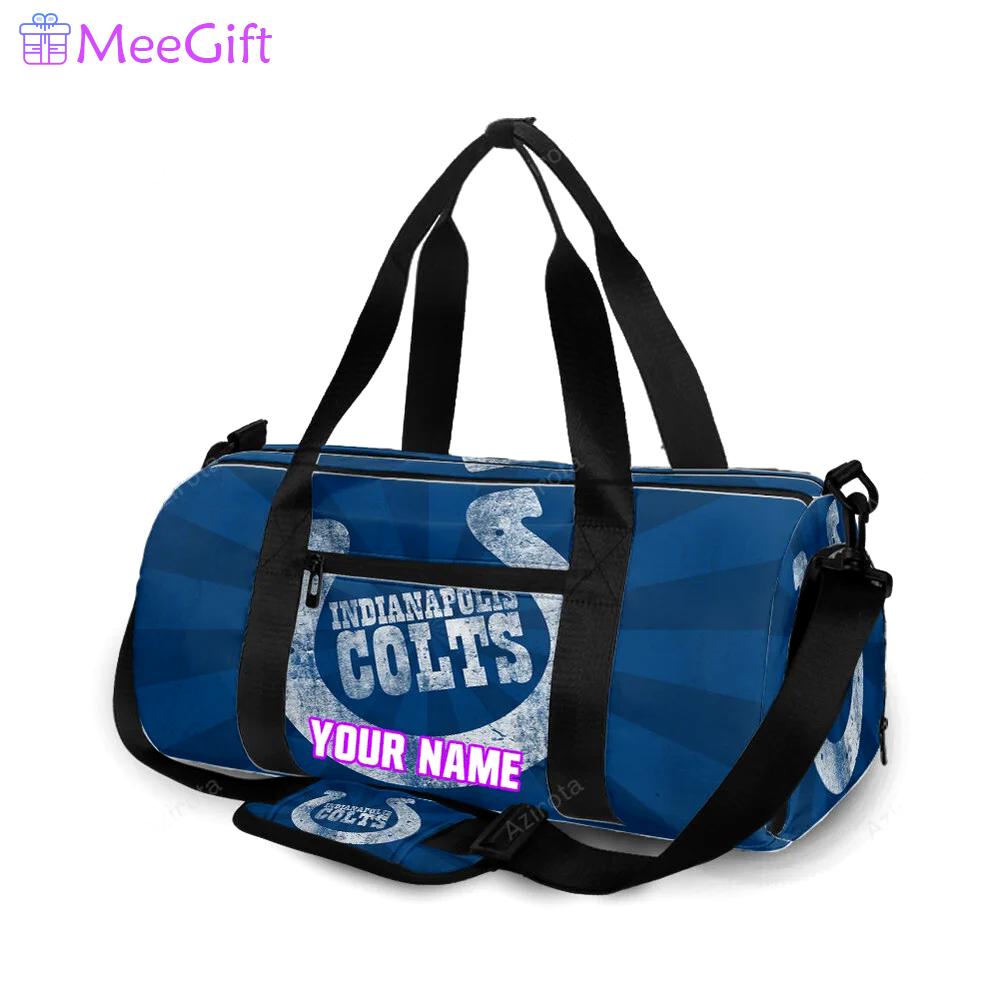 Indianapolis colts old horseshoe white personalized name travel bag gym bag 1406 Travel Bag