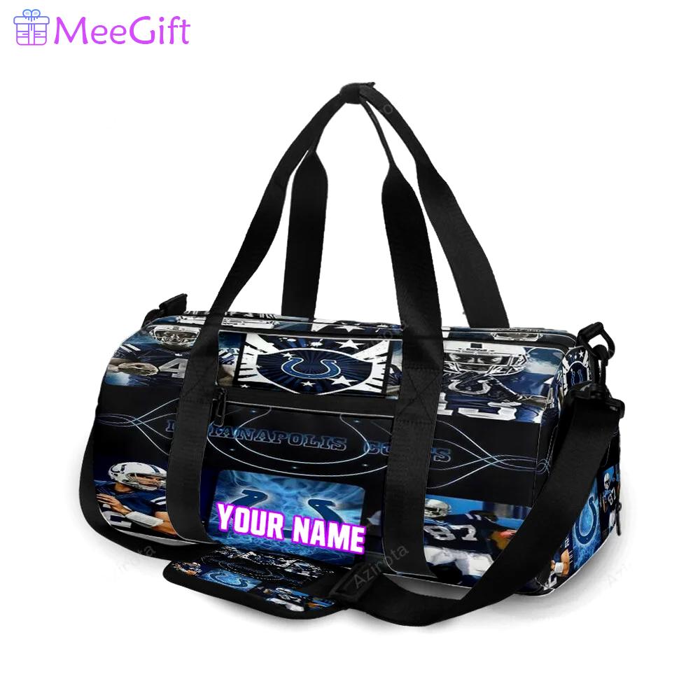 Indianapolis colts players logo black personalized name travel bag gym bag 1288 Travel Bag