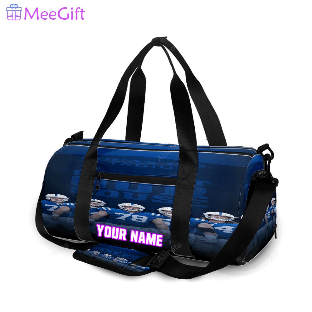 Indianapolis colts protect our house personalized name travel bag gym bag 499 Travel Bag