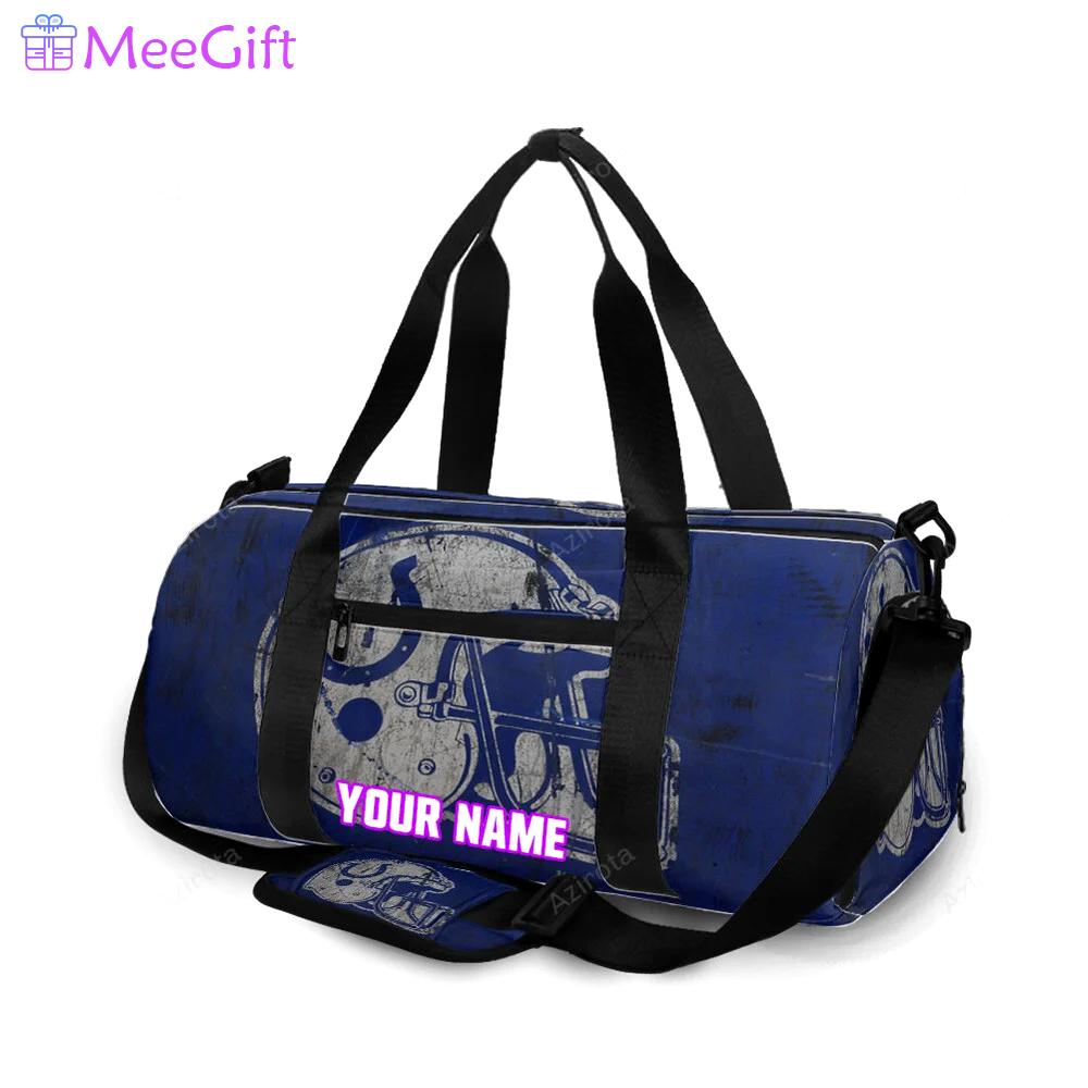 Indianapolis colts white helmet vintage personalized name travel bag gym bag 1097 Travel Bag