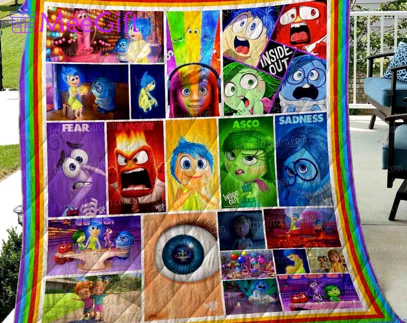 Inside out fleece blanket, inside out blanket, inside out characters blanket, birthday gifts for kids, christmas gifts Quilt Blanket
