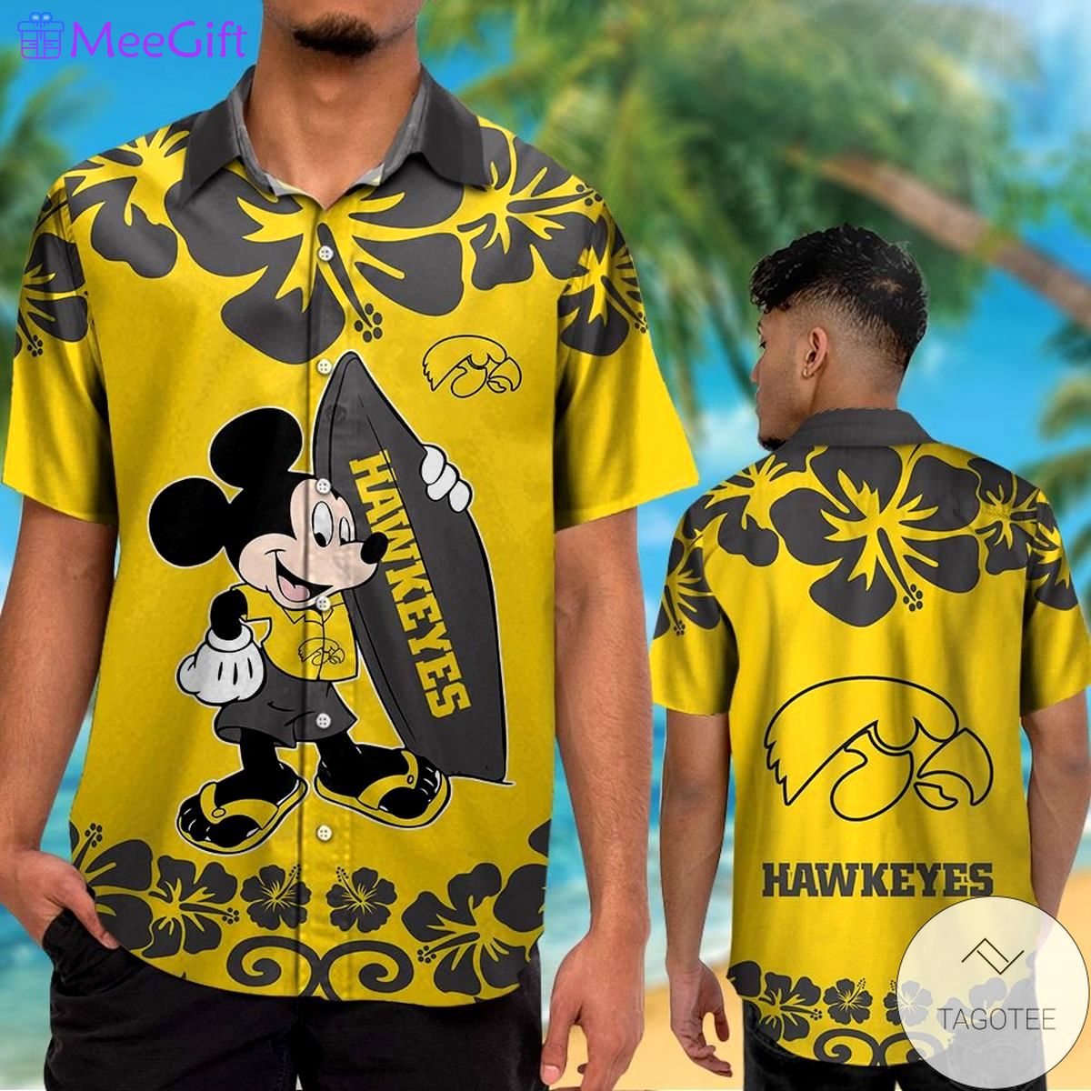 Iowa hawkeyes and mickey mouse hawaiian shirt Hawaii Shirt Shorts & Flip Flops
