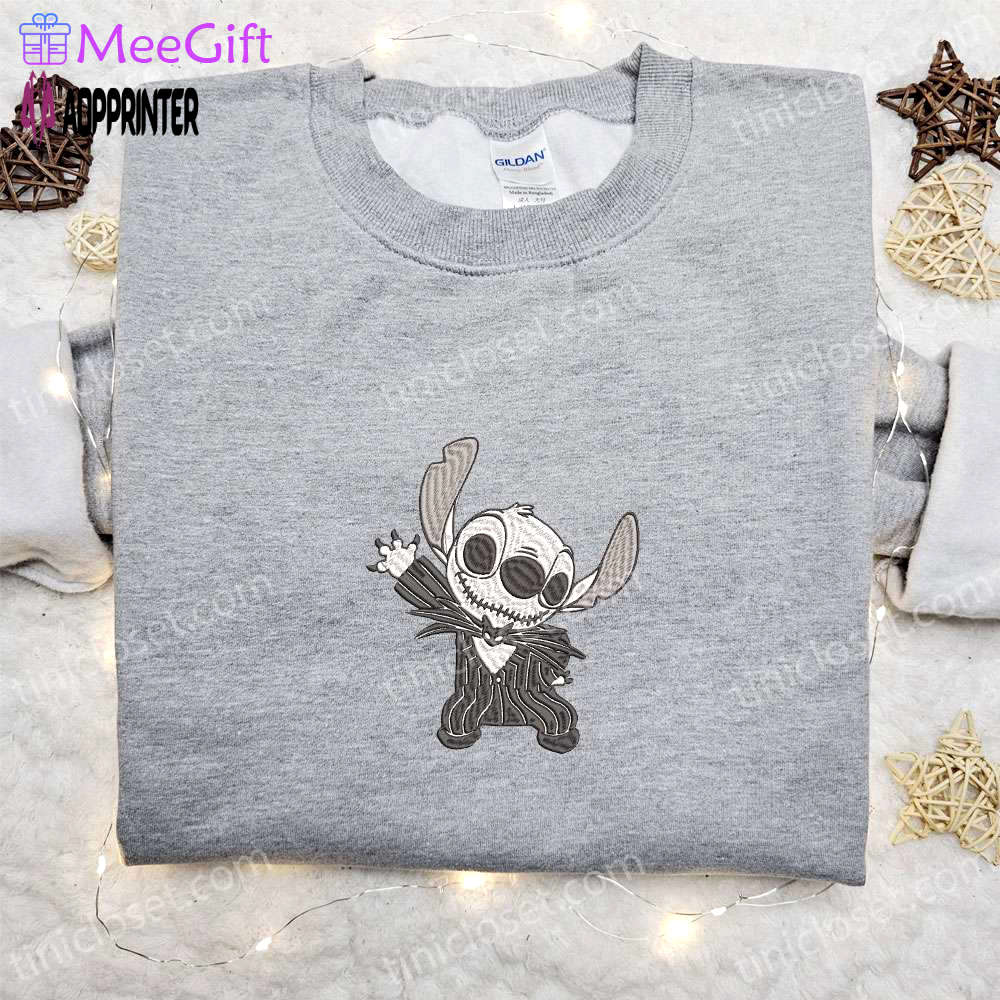 Jack skellington stitch cosplay embroidered sweatshirt disney halloween shirt funny t-shirt Embroidered Shirt