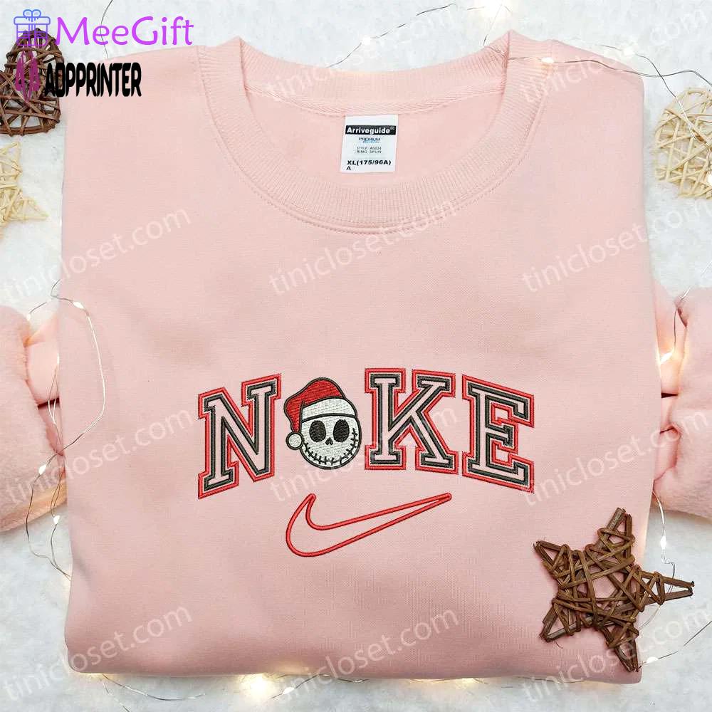Jack xmas x nike hoodie & shirt: embroidered collection for best halloween gift ideas Embroidered Shirt
