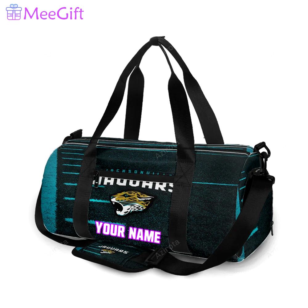 Jacksonville jaguars emblem grass field personalized name travel bag gym bag 1083 Travel Bag