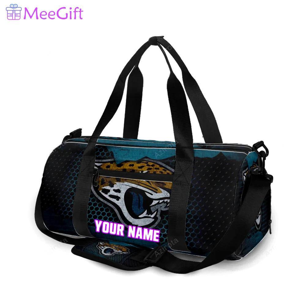 Jacksonville jaguars emblem metal personalized name travel bag gym bag 206 Travel Bag