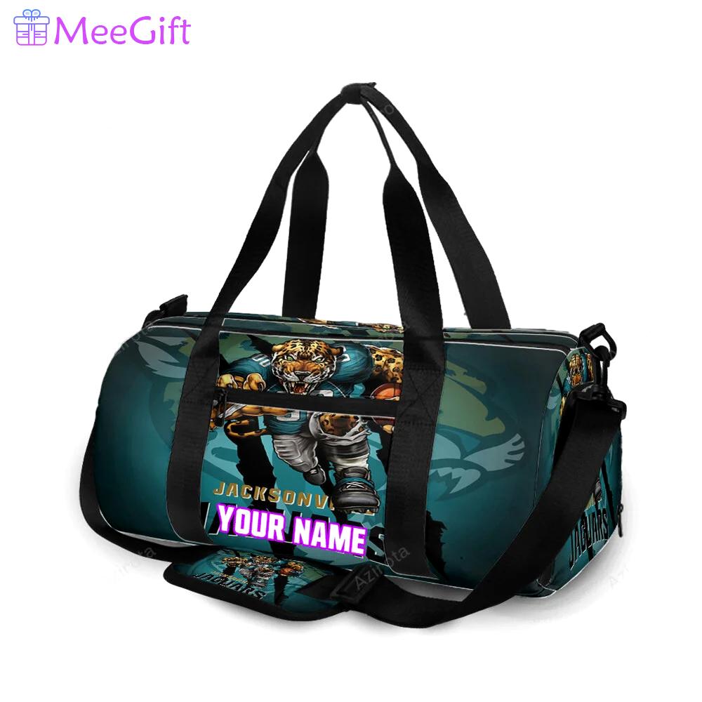 Jacksonville jaguars mascot v2 personalized name travel bag gym bag 1172 Travel Bag