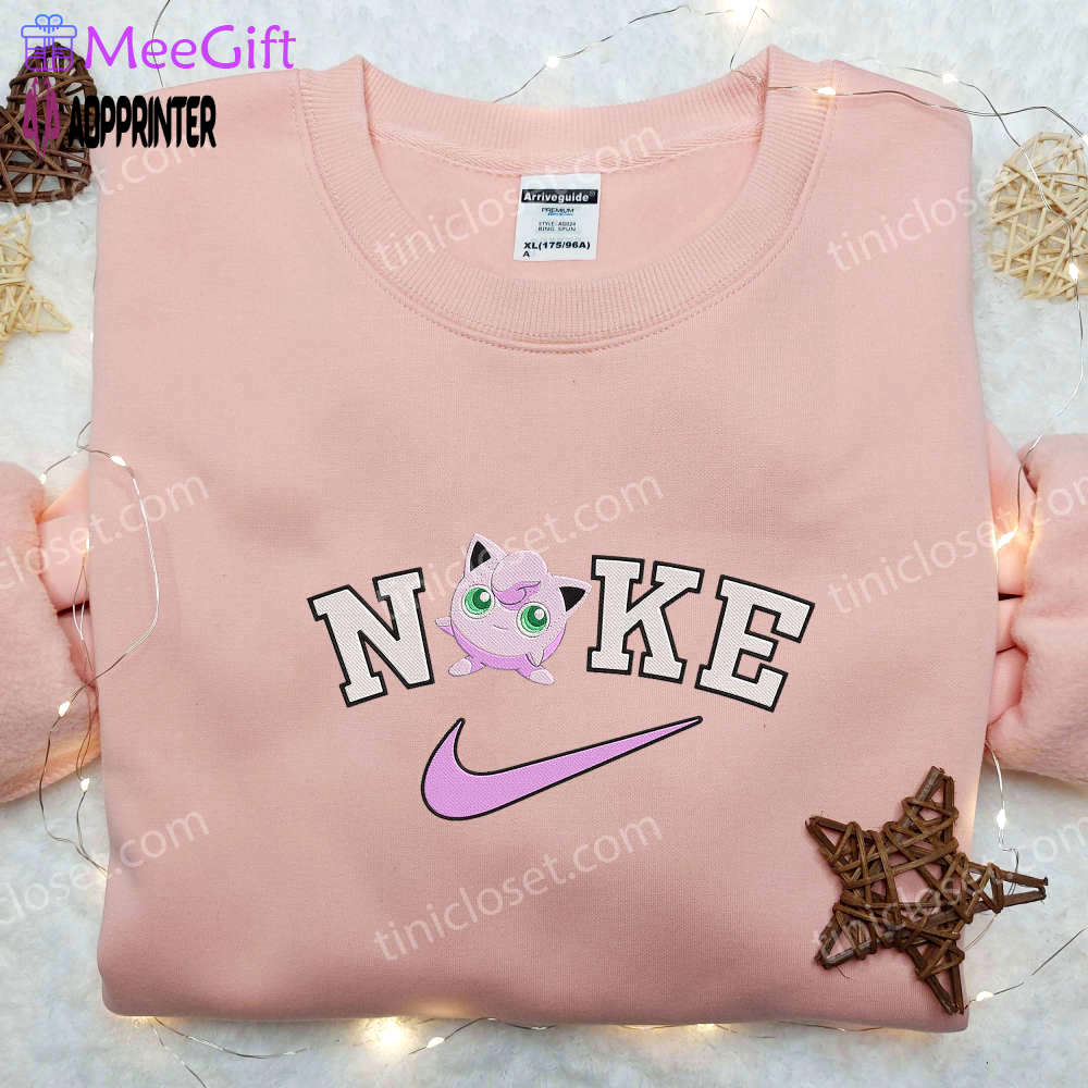 Jigglypuff nike embroidered shirt & pokemon sweatshirt – customized nike apparel Embroidered Shirt