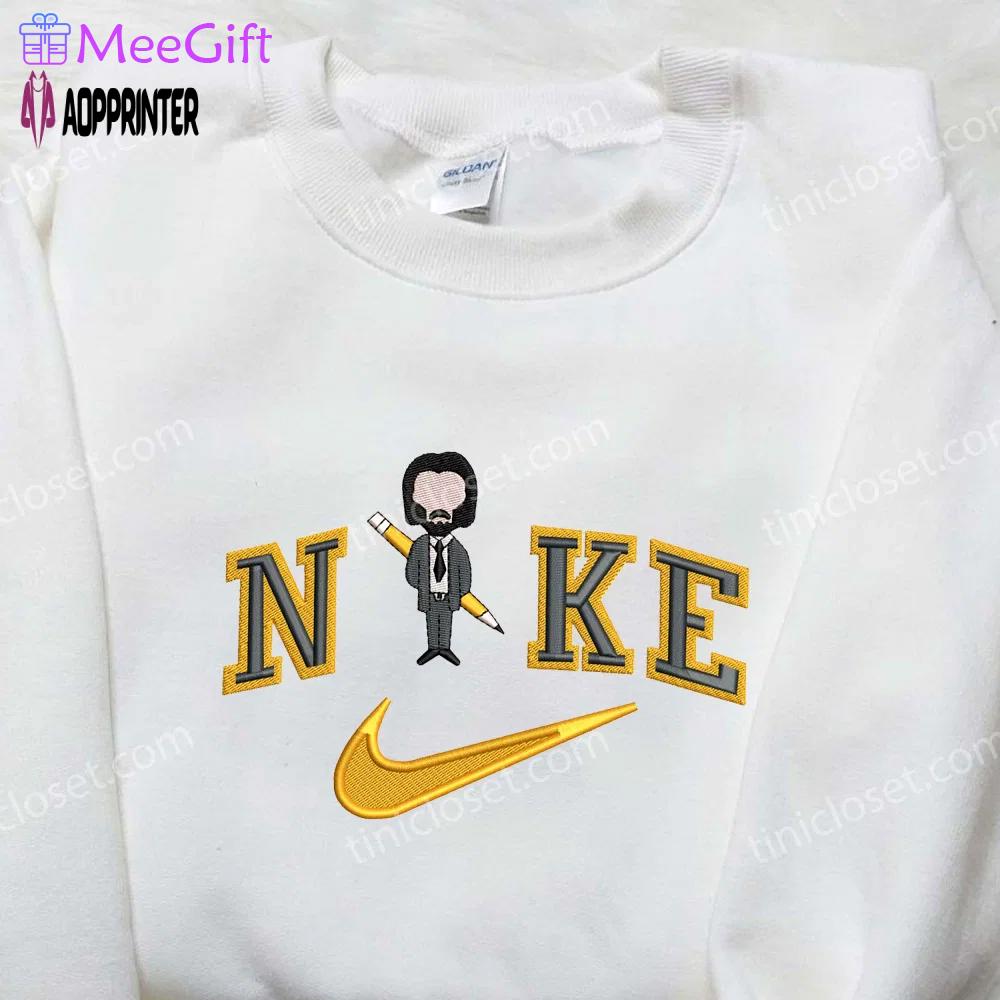 John wick nike embroidered shirt: movie trending tee Embroidered Shirt