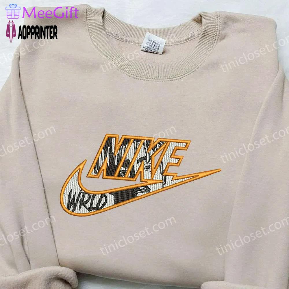 Juice wrld x nike embroidered hoodie & shirt: celebrity inspired apparel Embroidered Shirt