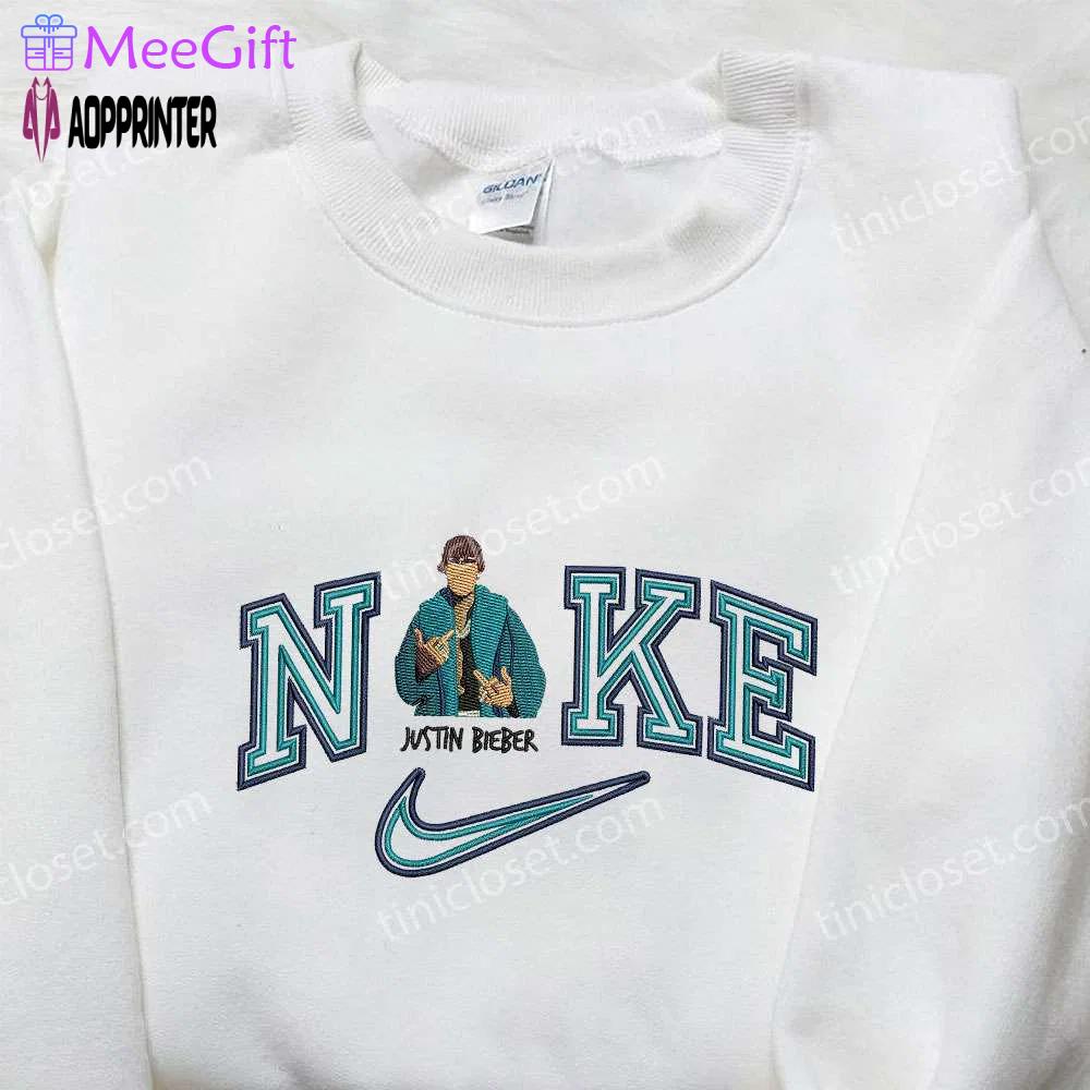 Justin bieber x nike embroidered shirt: celebrity inspired & stylish design Embroidered Shirt