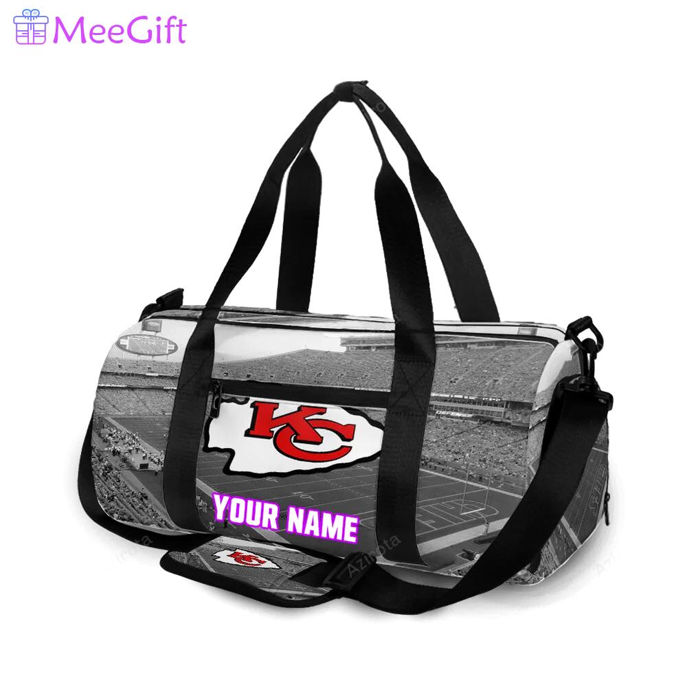 Kansas city chiefs arrowhead stadium personalized name travel bag gym bag 1447 Travel Bag