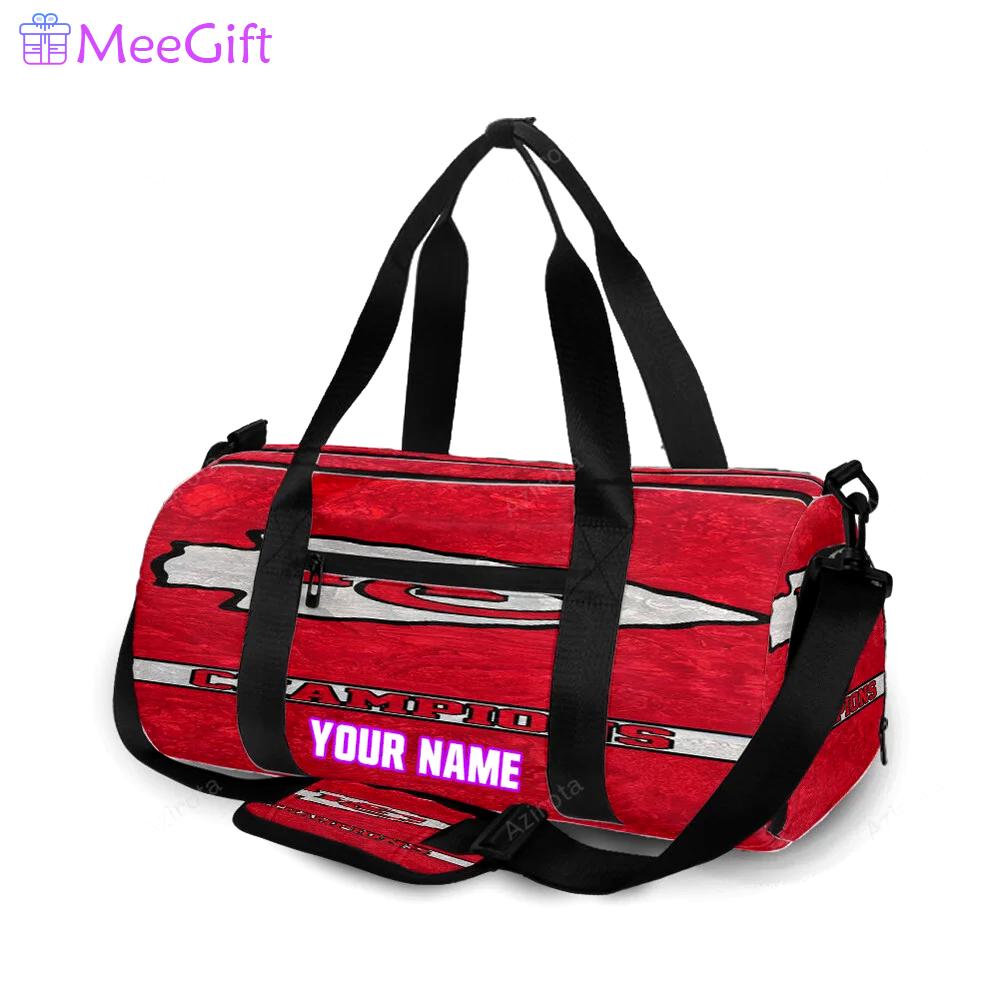 Kansas city chiefs emblem champions personalized name travel bag gym bag 204 Travel Bag
