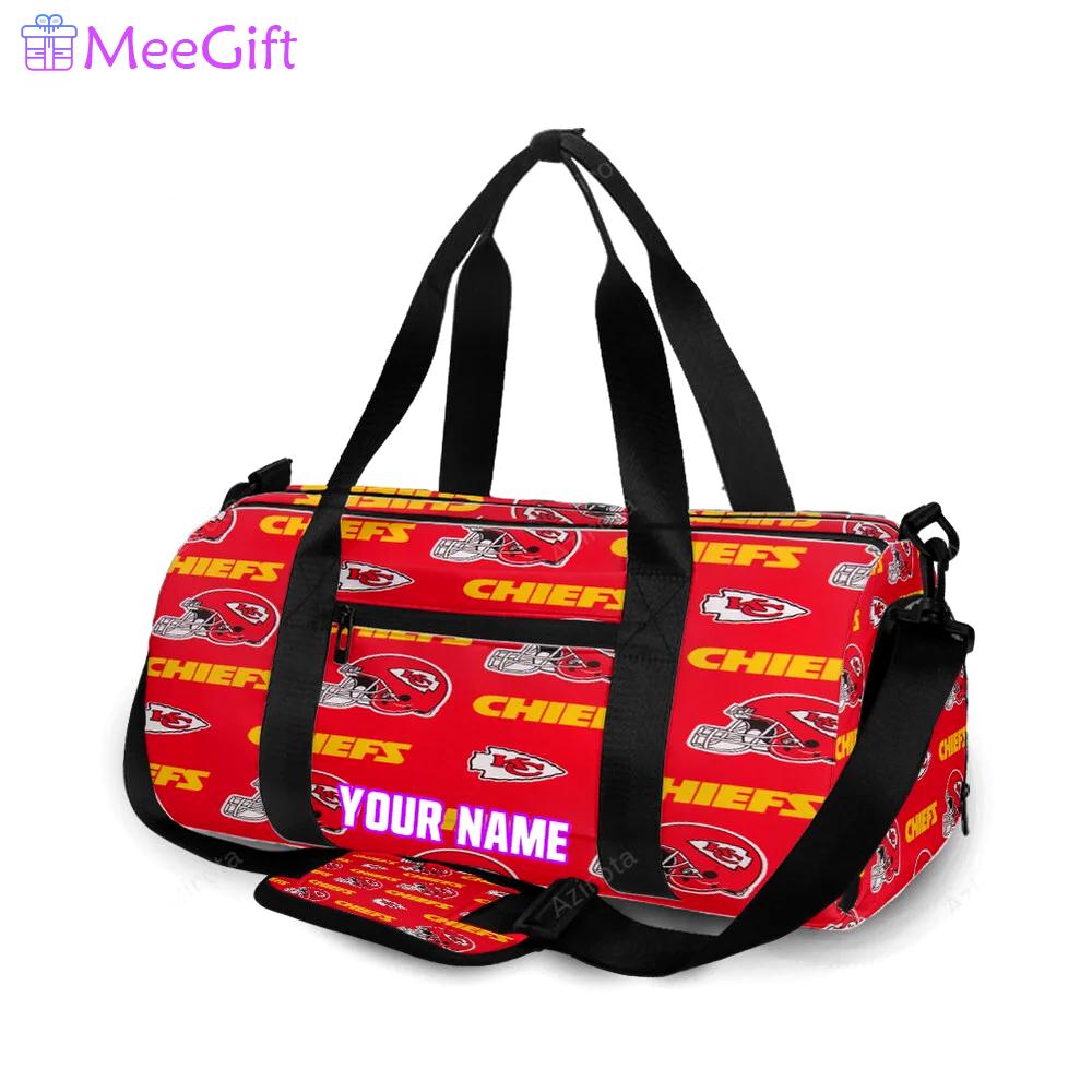 Kansas city chiefs emblem helmet personalized name travel bag gym bag 1401 Travel Bag