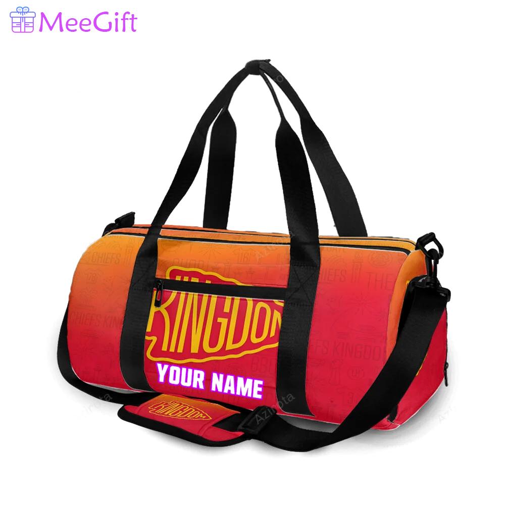 Kansas city chiefs emblem kingdom personalized name travel bag gym bag 1414 Travel Bag