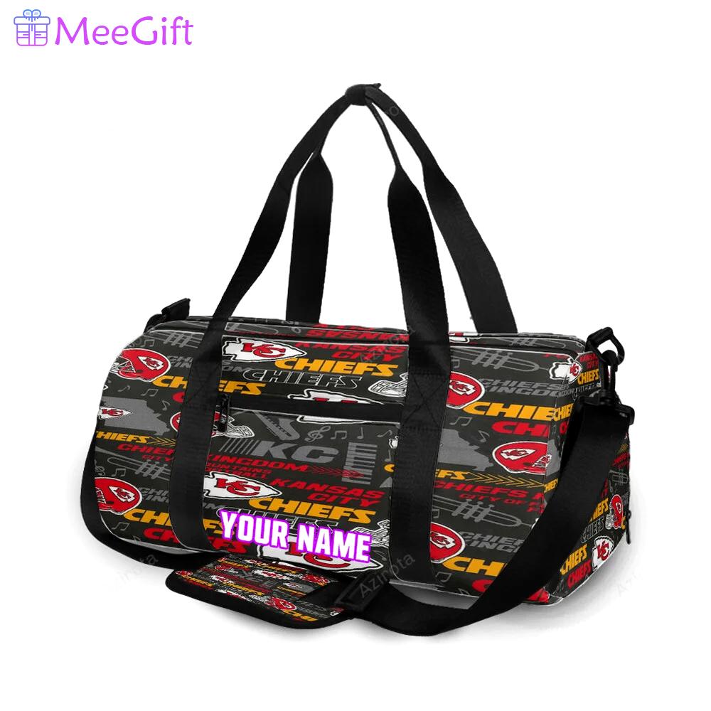 Kansas city chiefs emblem v10 personalized name travel bag gym bag 284 Travel Bag