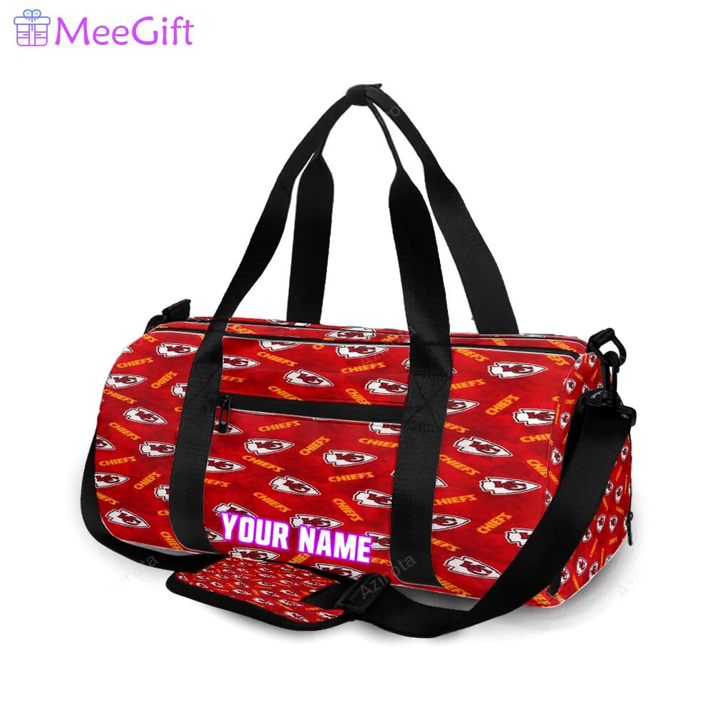 Kansas city chiefs emblem v11 personalized name travel bag gym bag 1495 Travel Bag