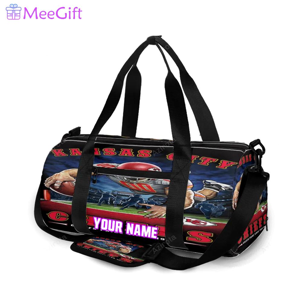 Kansas city chiefs mascot personalized name travel bag gym bag 920 Travel Bag