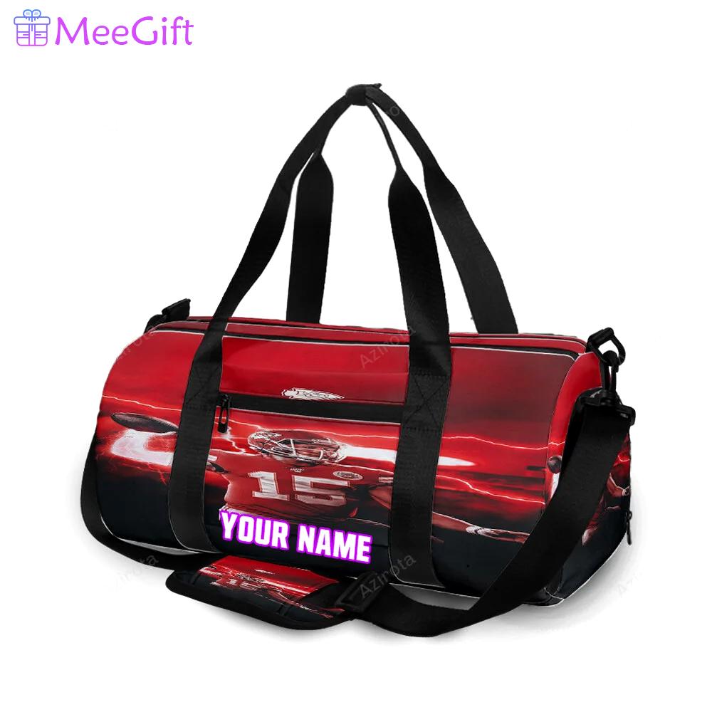 Kansas city chiefs patrick mahomes 15 v2 personalized name travel bag gym bag 554 Travel Bag
